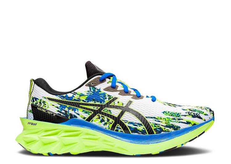 【 ASICS NOVABLAST 2 'COASTAL CARICATURES' / WHITE BLACK 】 白色 ホワイト 黒色 ブラック スニーカー メンズ アシックス