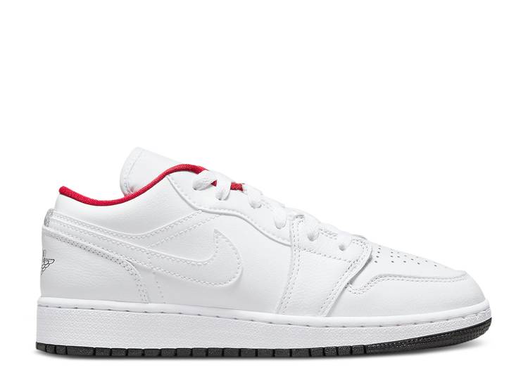【 AIR JORDAN JORDAN 1 LOW GS 'WHITE GYM RED' / WHITE BLACK GYM RED 】 ナイキ 白色 ホワイト 黒色 ブラック 赤 レッド エアジョーダン ジュニア キッズ ベビー マタニティ スニーカー|スニケス