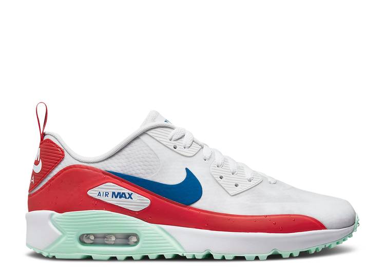 【 NIKE AIR MAX 90 GOLF \u0027U.S. OPEN - BROOKLINE\u0027 / SUMMIT WHITE RED CLAY MINT FOAM 】 マックス ゴルフ 白いこと 白いこと 赤 赤いこと エア湖マックス スニーカー メンズ ナイキ