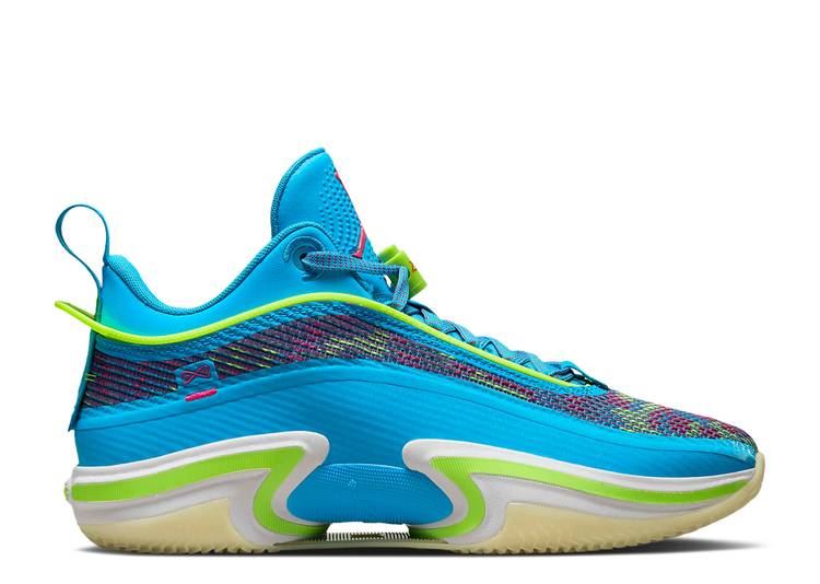 【 AIR JORDAN LUKA DONCIC X JORDAN 36 LOW 'LASER BLUE' / LASER BLUE ELECTRO PURPLE PINK 】 ナイキ レーザー 青色 ブルー 紫 パープル ピンク エアジョーダン スニーカー メンズ｜スニケス