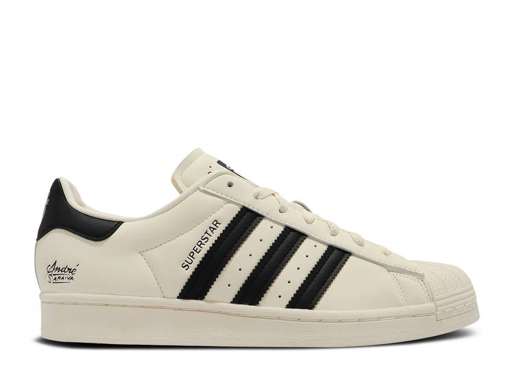 【 ADIDAS ANDR・・ SARAIVA X SUPERSTAR \u0027CHALK WHITE BLACK\u0027 / CHALK WHITE CHALK WHITE CORE 】 アディダス はやりっ子 白いこと 白いこと 中核グループ スニーカー メンズ