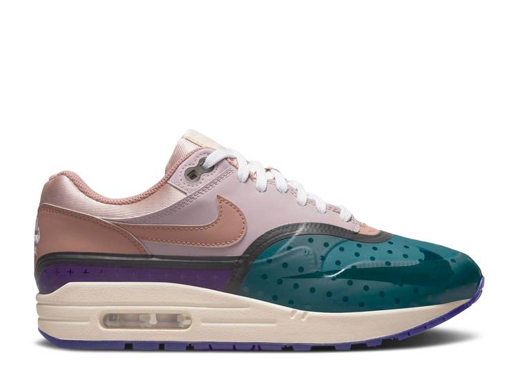 【 NIKE WMNS AIR MAX 1 PREMIUM \u0027MINI SYMBOLS\u0027 / PLUM FOG FOSSIL ROSE PINK OXFORD 】 マックス 割り増し金 サクラ色 サクラ色 オックスフォード 大気圏マックス スニーカー レディース ナイキ