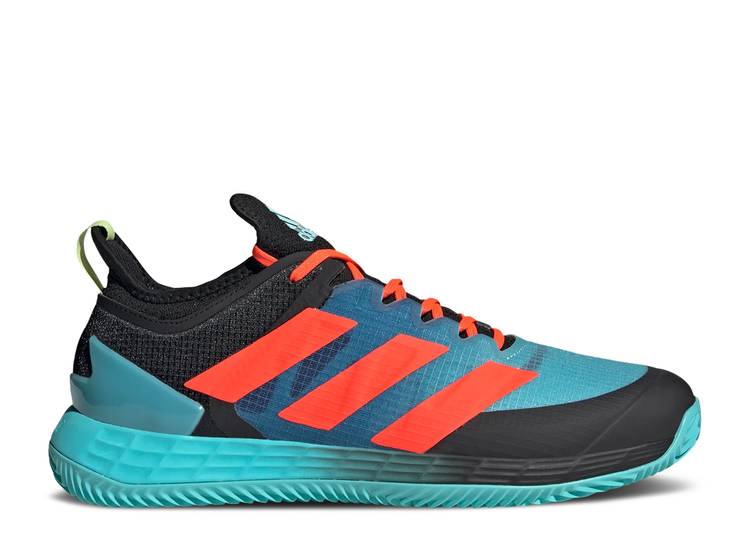【 ADIDAS ADIZERO UBERSONIC 4 CLAY COURT \u0027PULSE AQUA\u0027 / PULSE AQUA CORE BLACK CORE BLACK 】 アディダス アディゼロ 厚地の外套 アクア 中核グループ 黒いこと 黒いこと スニーカー メンズ