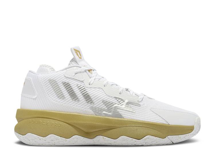 【 ADIDAS DAME 8 LAHEEM THE DREAM / FOOTWEAR WHITE SILVER METALLIC 】 アディダス 白色 ホワイト 銀色 シルバー スニーカー メンズ