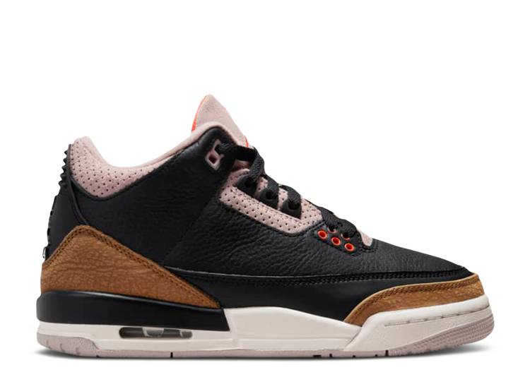 【 AIR JORDAN JORDAN 3 RETRO GS 'DESERT ELEPHANT' / BLACK RUSH ORANGE FOSSIL STONE 】 ナイキ 黒色 ブラック ラッシュ 橙 オレンジ エアジョーダン ジュニア キッズ ベビー マタニティ スニーカー|スニケス