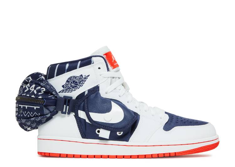 【 AIR JORDAN JORDAN 1 RETRO HIGH UTILITY QUAI 54 / WHITE NEUTRAL INDIGO LIGHT BONE 】 ナイキ ハイ 白色 ホワイト 藍色 インディゴ エアジョーダン スニーカー メンズ