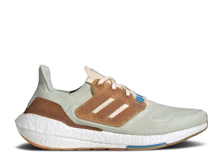 【 ADIDAS ULTRABOOST 22 MADE WITH NATURE \u0027LINEN GREEN\u0027 / LINEN GREEN ECRU TINT PULSE BLUE 】 アディダス 緑 緑であること 青碧 青碧 スニーカー メンズ