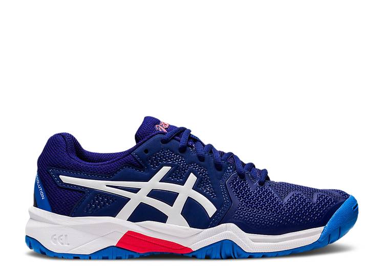 【 ASICS GEL RESOLUTION 8 GS 'DIVE BLUE' / DIVE BLUE WHITE 】 青色 ブルー 白色 ホワイト ジュニア キッズ ベビー マタニティ スニーカー アシックス画像