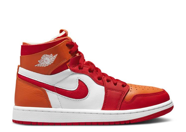 【 AIR JORDAN WMNS JORDAN 1 ZOOM AIR COMFORT 'FIRE RED HOT CURRY' / FIRE RED HOT CURRY WHITE FIRE 】 ナイキ ズーム 赤 レッド ファイア カリー 白色 ホワイト エアジョーダン スニーカー レディース