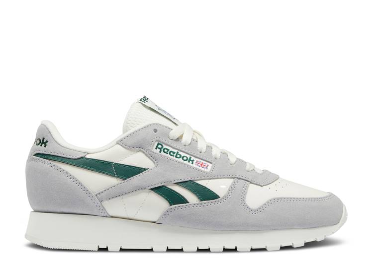 【 REEBOK CLASSIC LEATHER PURE GREY DARK GREEN / PURE GREY 3 DARK GREEN CHALK 】 リーボック クラシック レザー 灰色 グレー ピュア 緑 グリーン スニーカー メンズ