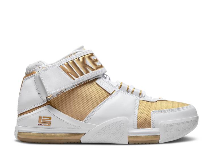 【 NIKE ZOOM LEBRON 2 RETRO \u0027MACCABI\u0027 2022 / WHITE METALLIC GOLD VARSITY 】 望遠レンズ レブロン 白いこと 白いこと ゴールド スニーカー メンズ ナイキ スニーカー-靴