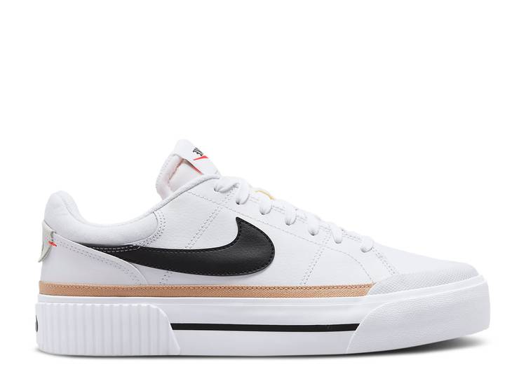 【 NIKE WMNS COURT LEGACY LIFT WHITE HEMP / WHITE HEMP TEAM ORANGE BLACK 】 コート レガシー 白色 ホワイト チーム 橙 オレンジ 黒色 ブラック スニーカー レディース ナイキ