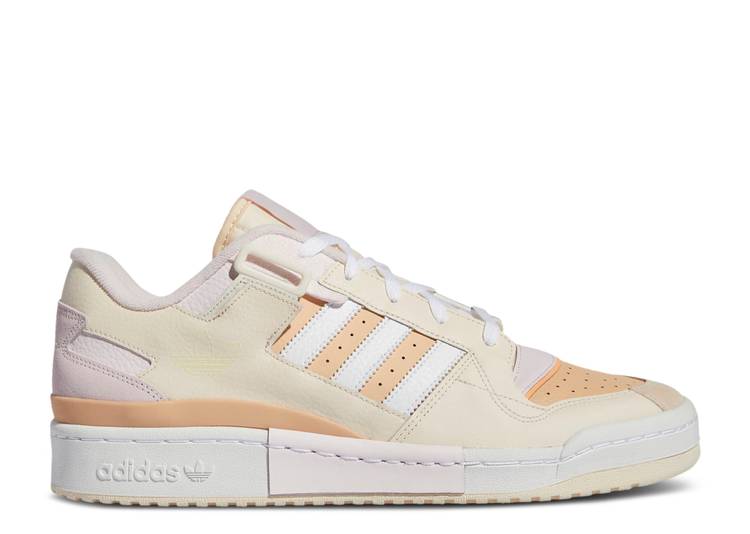 【 ADIDAS FORUM EXHIBIT LOW 'ECRU TINT HALO AMBER' / ECRU TINT CLOUD WHITE HALO AMBER 】 アディダス フォーラム 白色 ホワイト スニーカー メンズ