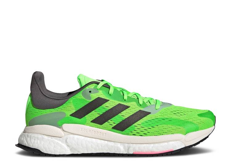 【 ADIDAS SOLAR BOOST 4 'SOLAR GREEN BLACK' / SOLAR GREEN CORE BLACK BEAM PINK 】 アディダス ブースト 緑 グリーン コア 黒色 ブラック ピンク スニーカー メンズ