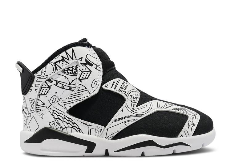 【 AIR JORDAN JORDAN 6 RETRO LITTLE FLEX SE TD DIY / BLACK WHITE 】 ナイキ 黒色 ブラック 白色 ホワイト エアジョーダン ベビー