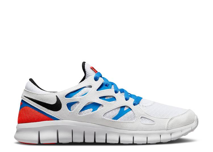 【 NIKE FREE RUN 2 \u0027WHITE PHOTO BLUE\u0027 / WHITE BRIGHT CRIMSON BLACK PHOTO 】 無償性 幽客 白いこと 白いこと クリムゾン 黒いこと 黒いこと スニーカー メンズ ナイキ
