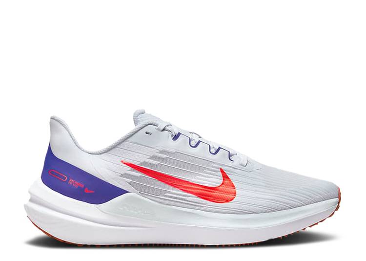 【 NIKE AIR WINFLO 9 \u0027GREY CONCORD\u0027 / FOOTBALL GREY CONCORD CINNABAR 】 薄墨色 薄墨色 調和 コン吊りひも スニーカー メンズ ナイキ