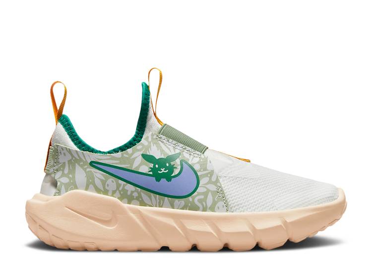 【 NIKE FLEX RUNNER 2 LIL PS 'RABBIT AND MUSHROOM' / SUMMIT WHITE HONEYDEW MALACHITE 】 白色 ホワイト ジュニア キッズ ベビー マタニティ スニーカー ナイキ画像