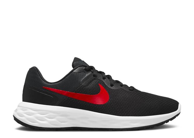 【 NIKE REVOLUTION 6 NEXT NATURE 'BLACK UNIVERSITY RED' / BLACK ANTHRACITE UNIVERSITY RED 】 レボリューション 黒色 ブラック 赤 レッド スニーカー メンズ ナイキ|スニケス