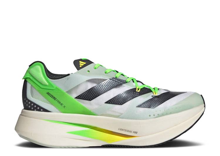 【 ADIDAS ADIZERO PRIME X LINEN GREEN BLACK / LINEN GREEN CORE BLACK BEAM 】 アディダス アディゼロ 緑 グリーン コア 黒色 ブラック スニーカー メンズ