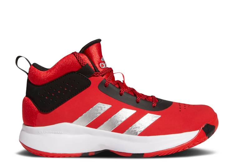 【 ADIDAS CROSS 'EM UP 5 J WIDE 'VIVID RED SILVER METALLIC' / VIVID RED SILVER METALLIC CORE 】 アディダス 赤 レッド 銀色 シルバー コア ジュニア キッズ ベビー マタニティ スニーカー|スニケス