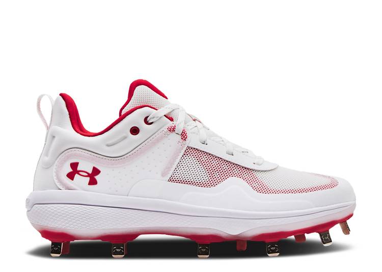 【 UNDER ARMOUR WMNS GLYDE MT \u0027WHITE RED\u0027 / WHITE RED 】 白いこと 白いこと 赤 赤いこと アンダーアーマー スニーカー レディース スニーカー-靴
