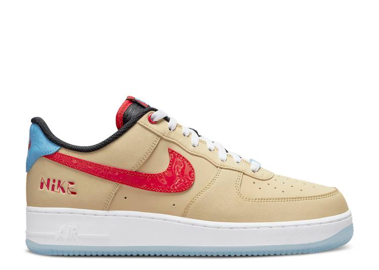 【 NIKE AIR FORCE 1 \u002707 LV8 \u0027SATELLITE\u0027 / SESAME UNIVERSITY RED BLACK 】 赤 赤いこと 黒いこと 黒いこと 空軍 スニーカー メンズ ナイキ