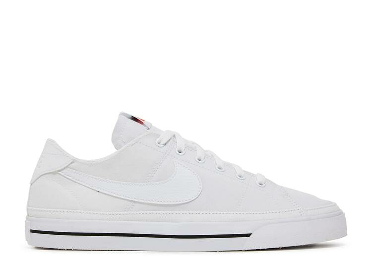 【 NIKE COURT LEGACY CANVAS 'WHITE' / WHITE WHITE BLACK 】 コート レガシー 白色 ホワイト 黒色 ブラック スニーカー メンズ ナイキ
