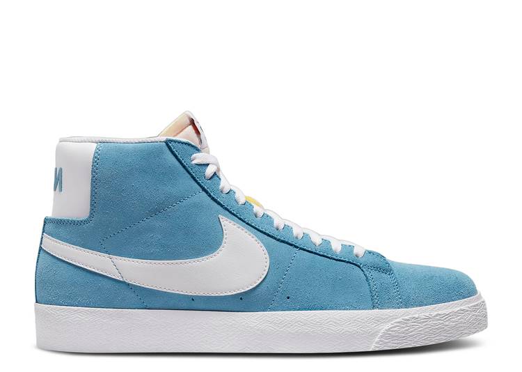 【 NIKE ZOOM BLAZER MID SB \u0027CERULEAN\u0027 / CERULEAN CERULEAN WHITE WHITE 】 望遠レンズ ブレイザー ミッド エスビー 白いこと 白いこと スニーカー メンズ ナイキ