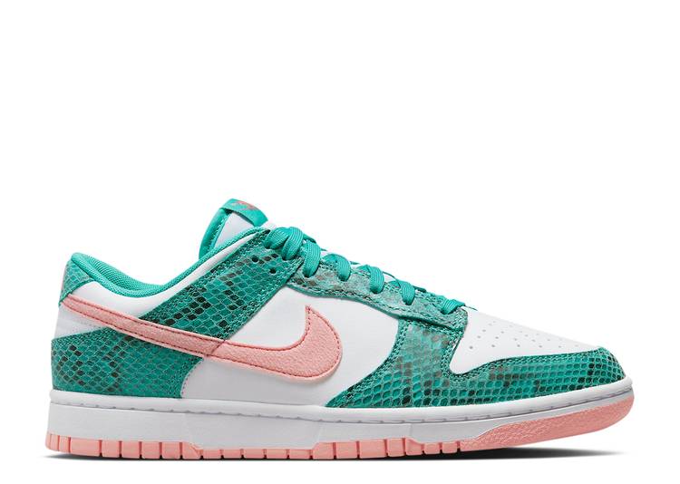 【 NIKE DUNK LOW \u0027WASHED TEAL SNAKESKIN\u0027 / WHITE WASHED TEAL BLEACHED CORAL 】 ダンク 白いこと 白いこと ダンクロー スニーカー メンズ ナイキ