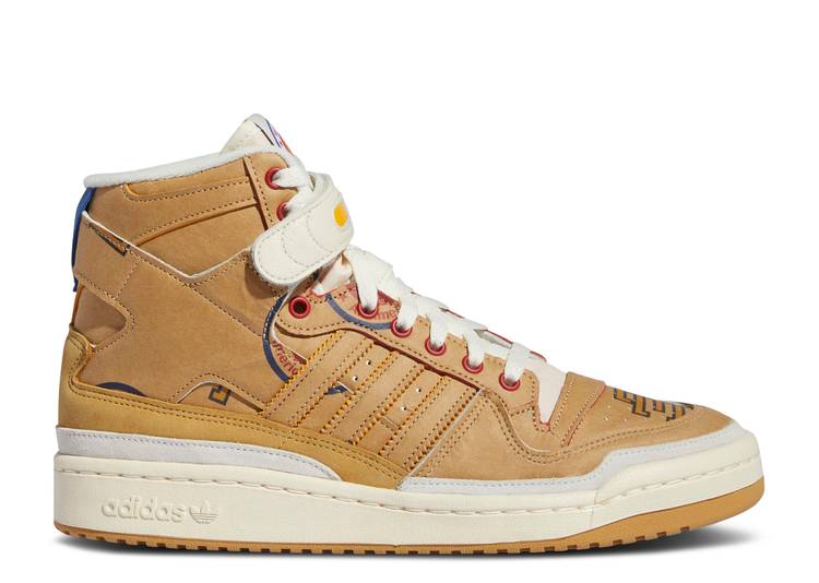 【 ADIDAS ERIC EMANUEL X FORUM 84 HIGH \u0027MCDONALD\u0027S ALL-AMERICAN - PAPER BAG\u0027 / OFF WHITE SUPPLIER COLOUR ROYAL 】 アディダス 討論会 ご機嫌 白いこと 白いこと スニーカー メンズ