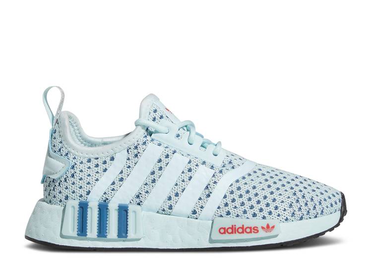 【 ADIDAS NMD_R1 J ALMOST BLUE / ALMOST BLUE ALTERED BLUE VIVID 】 アディダス 青色 ブルー ジュニア キッズ ベビー マタニティ スニーカー