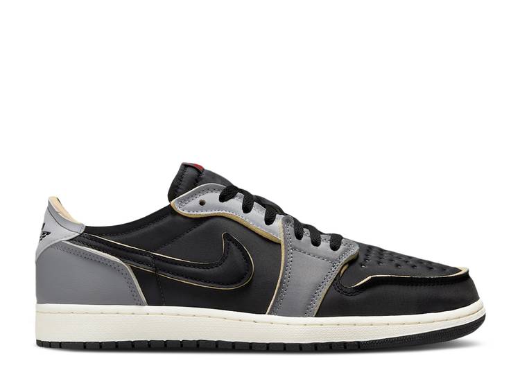 【 AIR JORDAN JORDAN 1 RETRO LOW OG EX \u0027DARK SMOKE GREY\u0027 / BLACK FIRE RED DARK SMOKE GREY 】 ナイキ 黒いこと 黒いこと 火の手 赤 赤いこと 薄墨色 薄墨色 エアジョーダン スニーカー メンズ