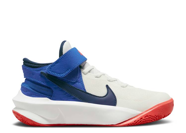 【 NIKE TEAM HUSTLE D10 FLYEASE GS WHITE GAME ROYAL / SUMMIT WHITE GAME ROYAL BRIGHT 】 チーム ゲーム 白色 ホワイト ゲームロイヤル 青 ブルー ブルー ジュニア キッズ ベビー マタニティ スニーカー ナイキ