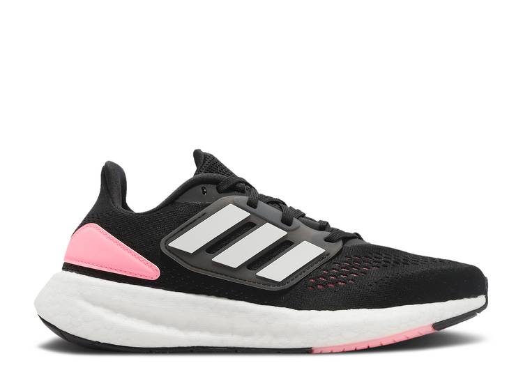 【 ADIDAS WMNS PUREBOOST 22 \u0027BLACK BEAM PINK\u0027 / CORE BLACK CLOUD WHITE BEAM PINK 】 アディダス 中核グループ 黒いこと 黒いこと 白いこと 白いこと サクラ色 スニーカー レディース