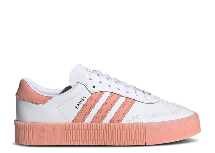 【 ADIDAS WMNS SAMBAROSE \u0027WHITE TRACE PINK\u0027 / CLOUD WHITE TRACE PINK GOLD 】 アディダス 白いこと 白いこと さくら色 ゴールド スニーカー レディース