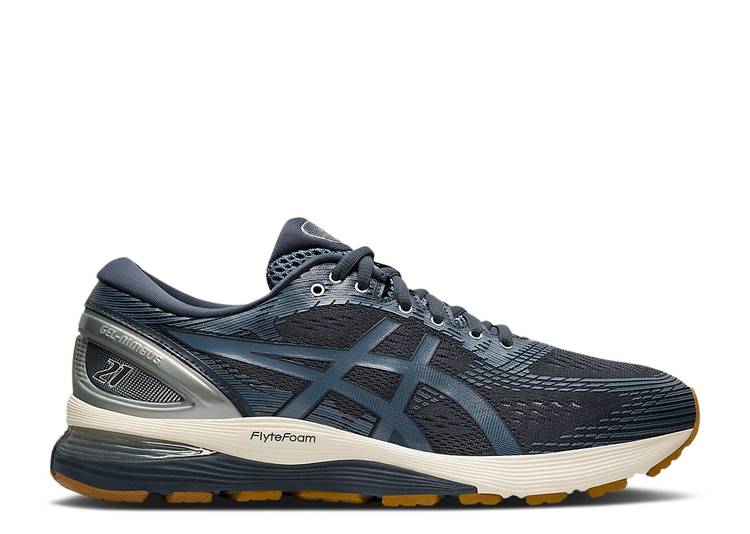 【 ASICS GEL NIMBUS 21 'STEEL BLUE GUM' / TARMAC STEEL BLUE 】 青色 ブルー 銀色 スチール スニーカー メンズ アシックス|スニケス