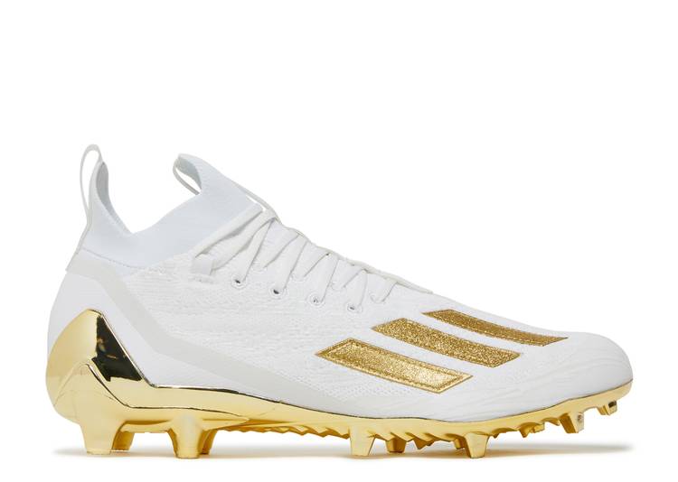 【 ADIDAS ADIZERO CLEATS PRIMEKNIT WHITE GOLD METALLIC / CLOUD WHITE GOLD METALLIC CLOUD 】 アディダス アディゼロ クリーツ スパイク ゴールド 白色 ホワイト スニーカー メンズ