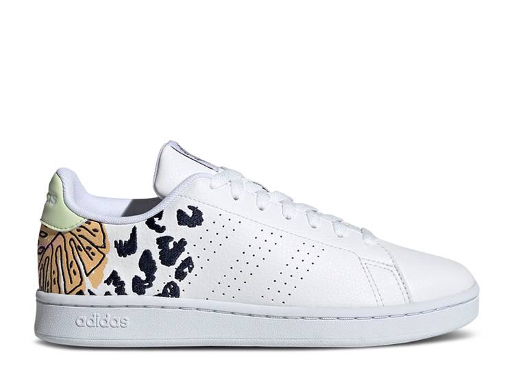 【 ADIDAS FARM RIO X WMNS ADVANTAGE COURT \u0027WHITE ALMOST LIME\u0027 / CLOUD WHITE CLOUD WHITE ALMOST 】 アディダス リオ 厚地の外套 白いこと 白いこと スニーカー レディース