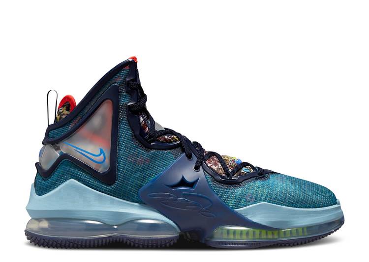 【 NIKE LEBRON 19 \u0027FAST FOOD - DUTCH BLUE\u0027 / BLACKENED BLUE WORN BLUE ATOMIC 】 レブロン 青味 青み スニーカー メンズ ナイキ