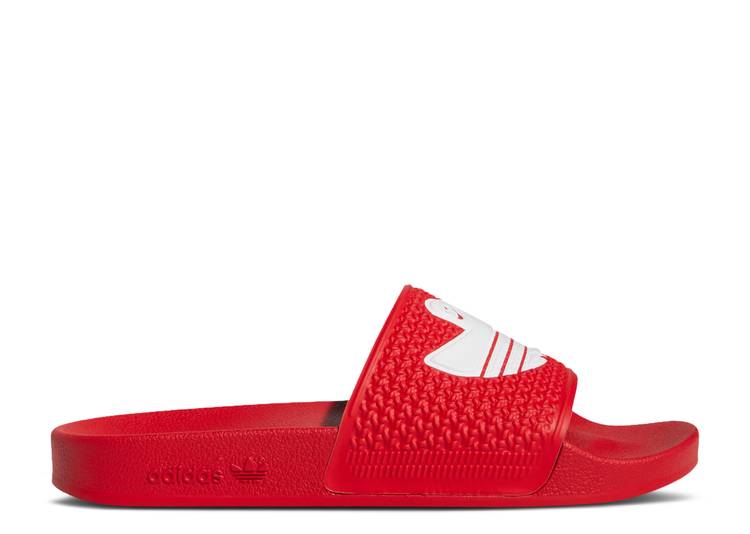 【 ADIDAS SHMOOFOIL SLIDE \u0027SCARLET\u0027 / SCARLET CLOUD WHITE SCARLET 】 アディダス サンダル 白いこと 白いこと スニーカー メンズ