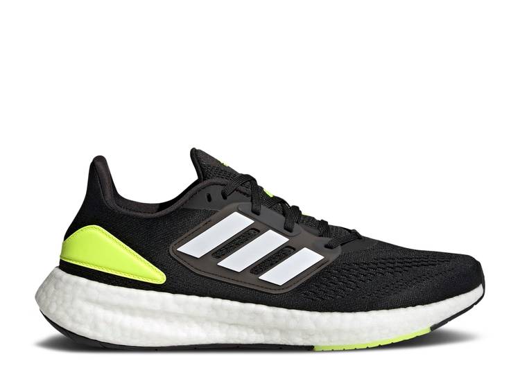 【 ADIDAS PUREBOOST 22 'WHITE SOLAR YELLOW' / CORE BLACK CLOUD WHITE SOLAR 】 アディダス コア 黒色 ブラック 白色 ホワイト スニーカー メンズ｜スニケス