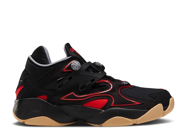 【 REEBOK PUMP COURT \u0027BLACK INSTINCT RED GUM\u0027 / BLACK INSTINCT RED MAROON 】 リーボック 揚水機 厚地の外套 本能 赤 赤いこと 黒いこと 黒いこと マルーン スニーカー メンズ