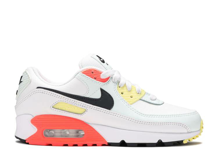 【 NIKE WMNS AIR MAX 90 'SUMMIT WHITE BRIGHT MANGO' / SUMMIT WHITE BARELY GREEN BRIGHT 】 マックス 白色 ホワイト 緑 グリーン エアマックス スニーカー レディース ナイキ|スニケス