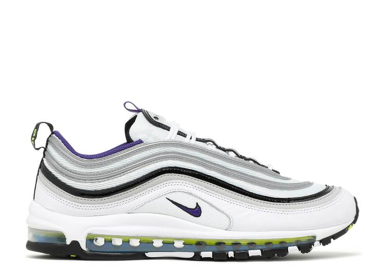 【 NIKE AIR MAX 97 \u0027KAOMOJI\u0027 / WHITE BLACK SIGNAL BLUE COURT 】 マックス 白いこと 白いこと 黒いこと 黒いこと 青碧 青色 厚地の外套 エア湖マックス スニーカー メンズ ナイキ 靴-メンズ靴-スニーカー
