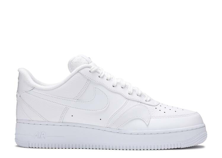 【 NIKE AIR FORCE 1 '07 LV8 'MISPLACED SWOOSH - TRIPLE WHITE' / WHITE WHITE WHITE 】 スウッシュ スウォッシュ 白色 ホワイト エアフォース スニーカー メンズ ナイキ｜スニケス