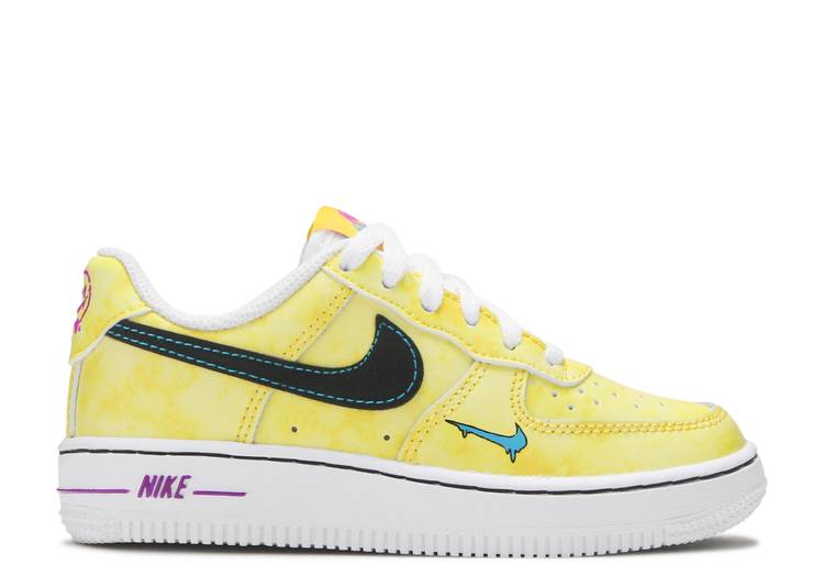 【 NIKE AIR FORCE 1 LV8 3 PS 'PEACE, LOVE, AND BASKETBALL' / SPEED YELLOW LASER BLUE WHITE 】 スピード 黄色 イエロー レーザー 青色 ブルー 白色 ホワイト エアフォース 'PEACE ジュニア キッズ ベビー マタニティ ｜スニケス