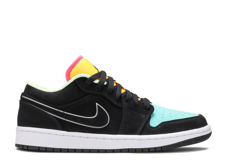 【 AIR JORDAN JORDAN 1 LOW SE AURORA GREEN / BLACK AURORA GREEN LASER ORANGE 】 ナイキ 黒色 ブラック 緑 グリーン レーザー 橙 オレンジ エアジョーダン スニーカー メンズ