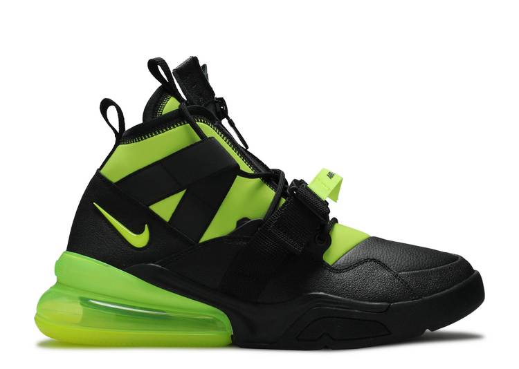 【 NIKE AIR FORCE 270 UTILITY \u0027VOLT\u0027 / BLACK VOLT 】 黒いこと 黒いこと 空軍 スニーカー メンズ ナイキ