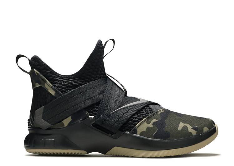 【 NIKE LEBRON SOLDIER 12 SFG 'CAMO' / BLACK BLACK HAZEL RUSH 】 レブロン ソルジャー 黒色 ブラック ラッシュ スニーカー メンズ ナイキ｜スニケス